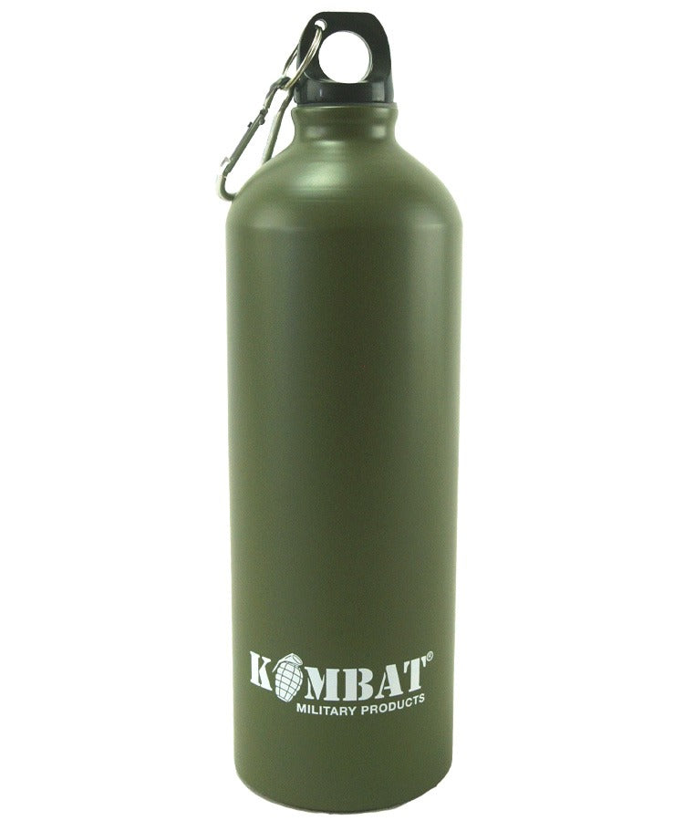 Kombat UK Aluminium Water Bottle - 1000ml - Olive Green