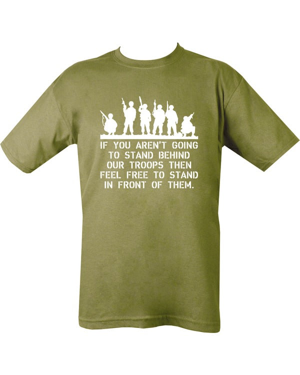 Kombat UK Behind Troops T-shirt - Olive Green