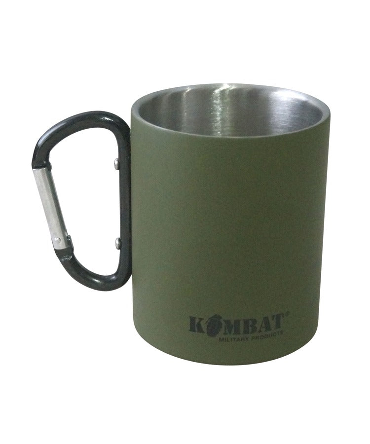 Kombat UK Carabiner Mug Stainless Steel Olive Green