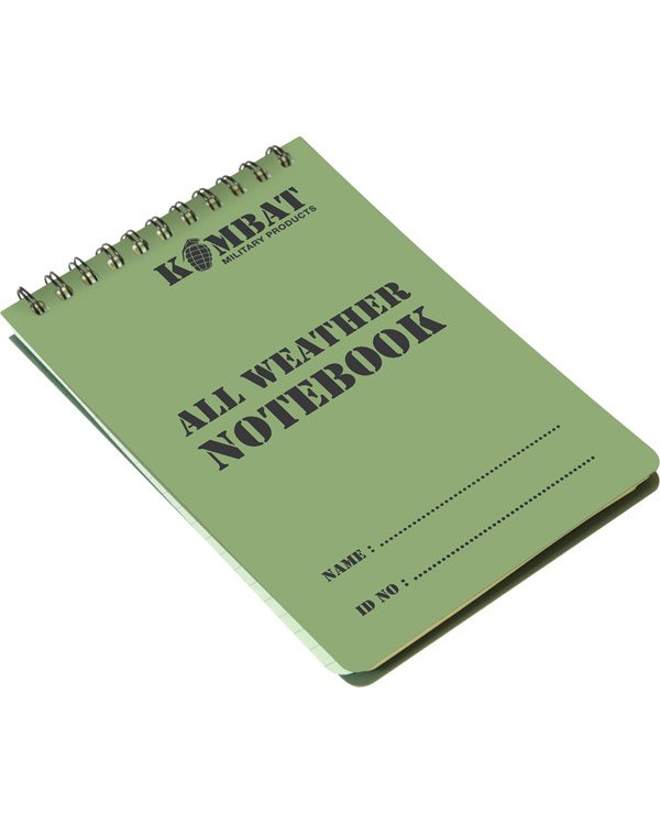 Kombat UK A6 Waterproof Notepad / with Grid lines