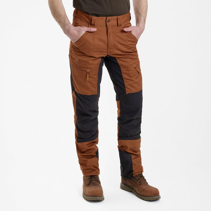 Deerhunter Rogaland Stretch Trousers with contrast Burnt Orange