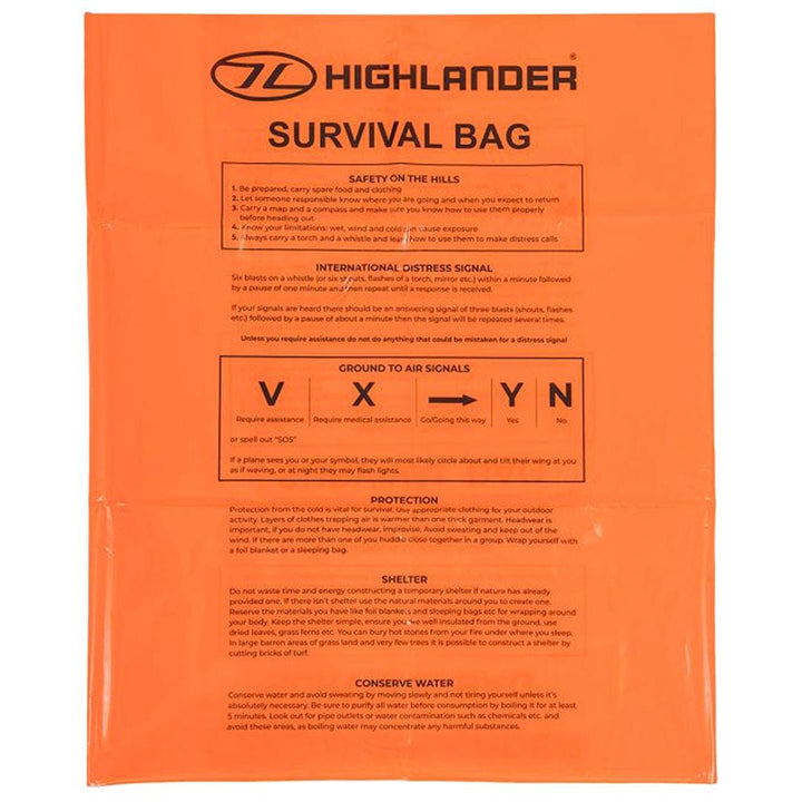 Highlander Emergency Survival Bag Orange