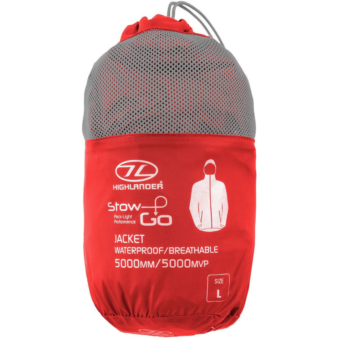 Highlander Stow & Go Packaway Jacket Red