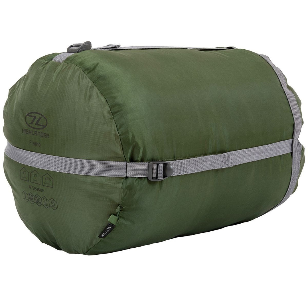 Highlander Forces Phoenix Flame 400 Mummy Sleeping Bag Olive Green