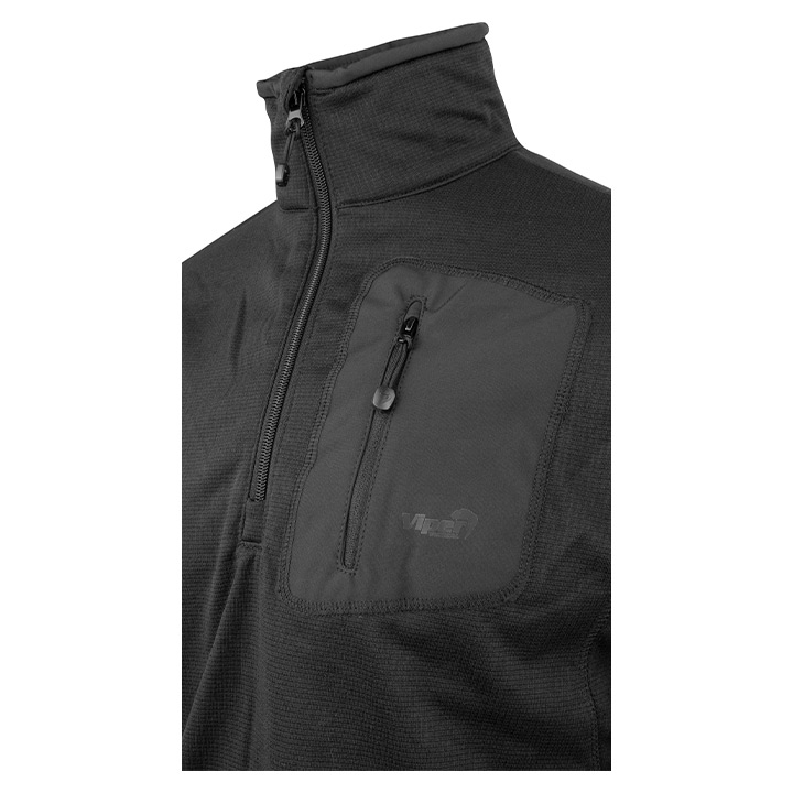 Viper Technical Mid Layer Fleece Top Black