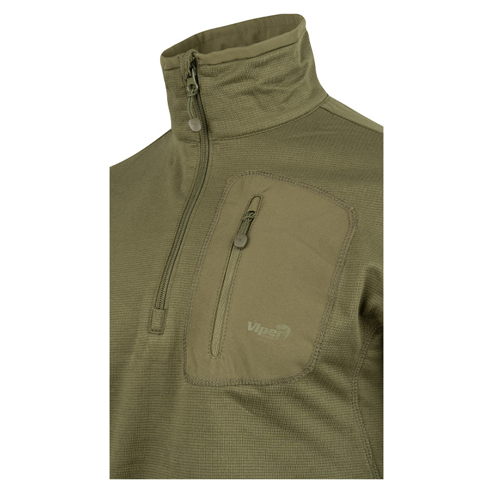 Viper Technical Mid Layer Fleece Top Green