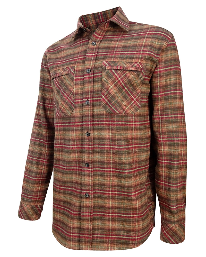 Hoggs Of Fife Countrysport Luxury Hunting Shirt Countrysport - Rust Check