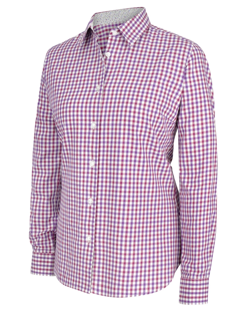 Hoggs Of Fife Becky II Ladies Cotton Shirt Violet/Cerise