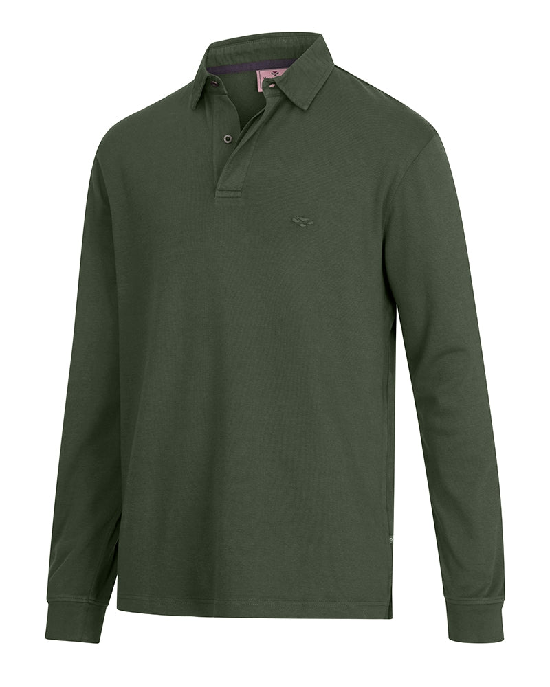 Hoggs Of Fife Heriot Long Sleeve Rugby Shirt Green