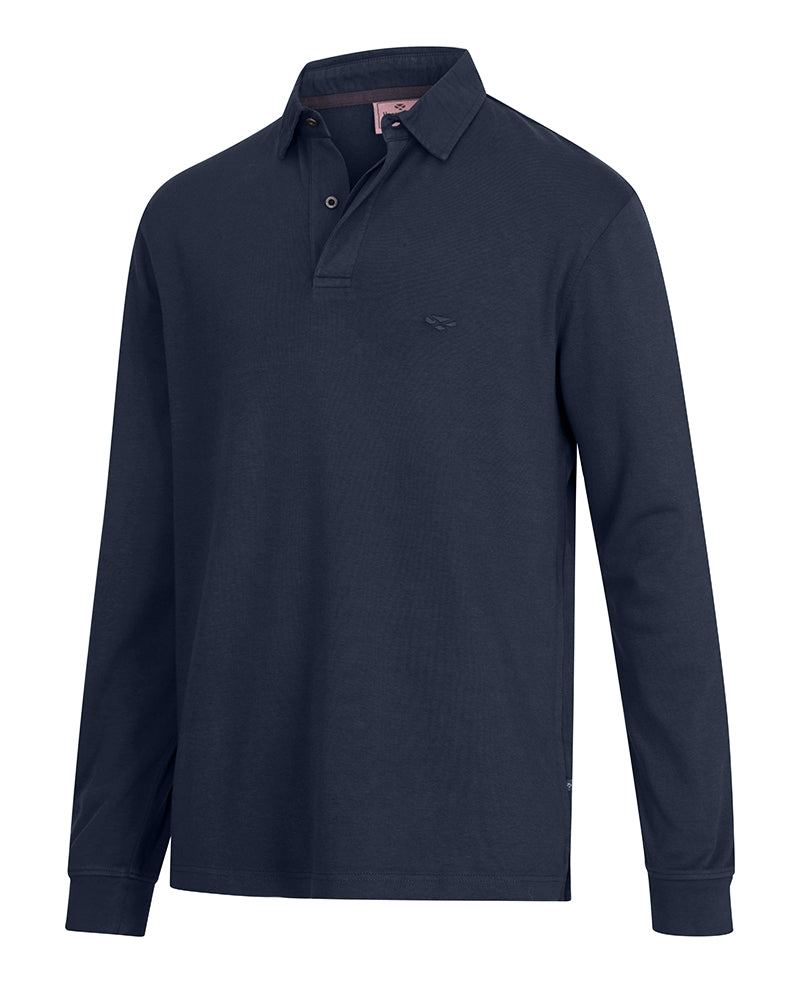 Hoggs Of Fife Heriot Long Sleeve Rugby Shirt Navy