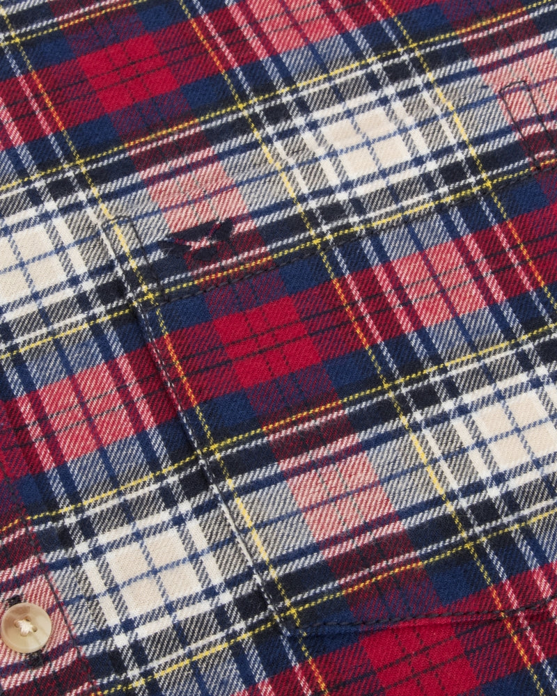 Hoggs Of Fife Pitscottie Flannel Shirt Red Tartan Check