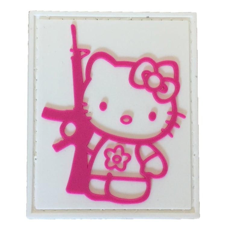 kitty with gun-pink