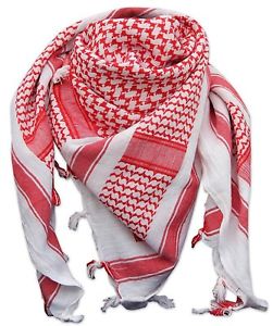 Shemagh-Red on White