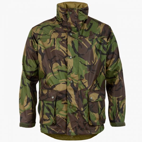 british camo dpm jacket ab-tex gore-tex. front studs and high collar. 2 side pockets