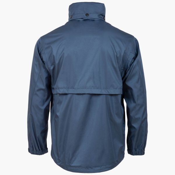 navy blue jacket ab-tex gore-tex rear with horizontal ventilation